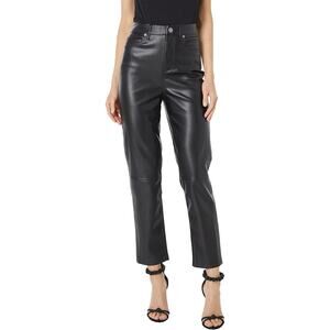 Vtg Clio fitted Leather black pants size 8 Womens Mobwife party bratz biker vamp